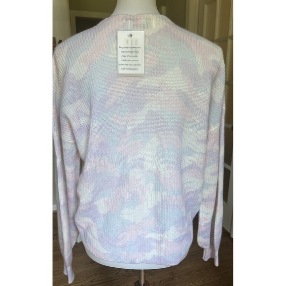 27 Miles Malibu Vaughn Cashmere Sweater Pastel Camo Hand Dyed Women's M NWT - Picture 5 of 8